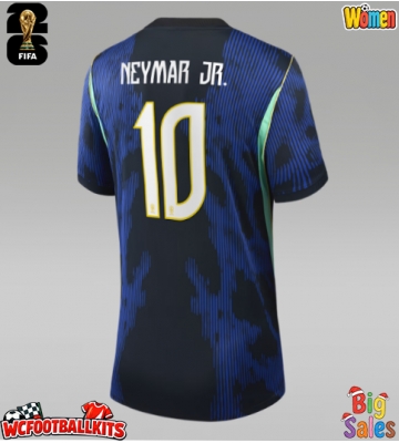 Brazil Neymar Jr #10 Replica Away Stadium Shirt for Women World Cup 2026 Short Sleeve